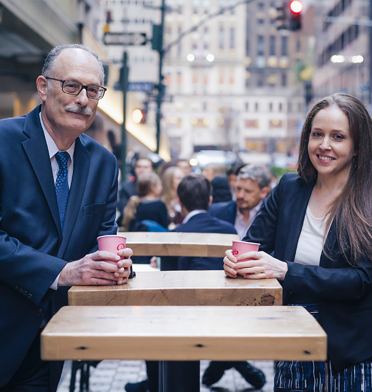 Man & Woman drinking coffee